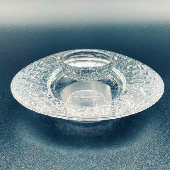 “ORREFORS•DISCUS” FROM SWEDEN 🇸🇪 CLEAR CRYSTAL CANDLE HOLDER - Picture 3 of 7